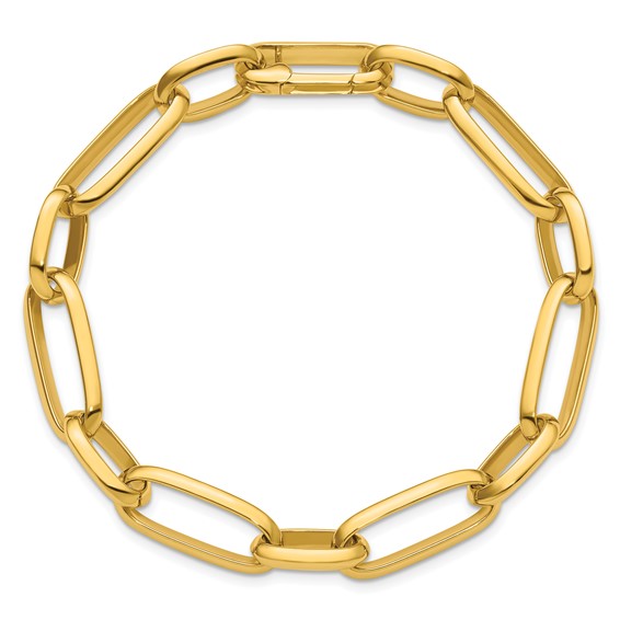 Herco 14K Polished 9.5mm Mixed Paperclip Link 8.25 Inch Bracelet