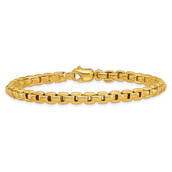 Herco 14K Polished Fancy 5mm Round Box 8 Inch Chain Bracelet