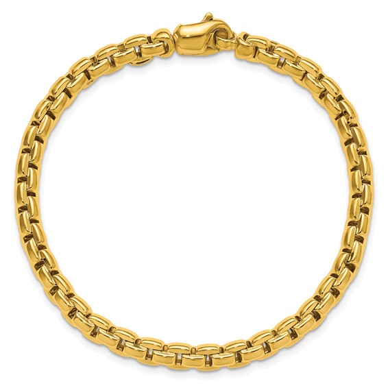 Herco 14K Polished Fancy 5mm Round Box 8 Inch Chain Bracelet