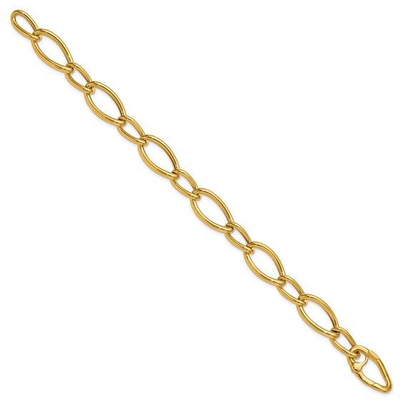 Herco 14K Polished Mixed Elongated Curb 7.75 Inch Bracelet