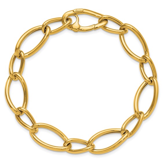 Herco 14K Polished Mixed Elongated Curb 7.75 Inch Bracelet