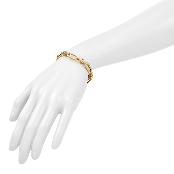 Herco 14K Polished and Textured Fancy Link 7.5 Inch Bracelet
