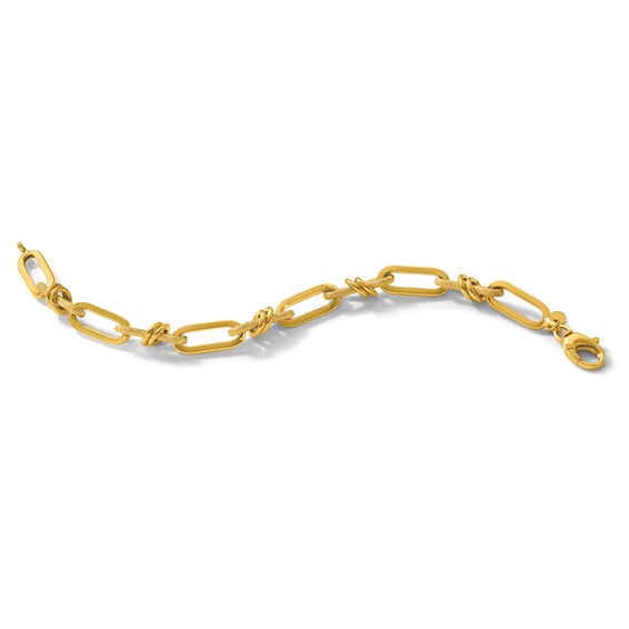 Herco 14K Polished and Textured Fancy Link 7.5 Inch Bracelet