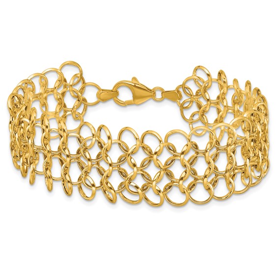 Herco 14K Polished Fancy Circle Link 7.5 Inch Bracelet