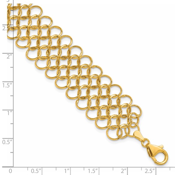 Herco 14K Polished Fancy Circle Link 7.5 Inch Bracelet