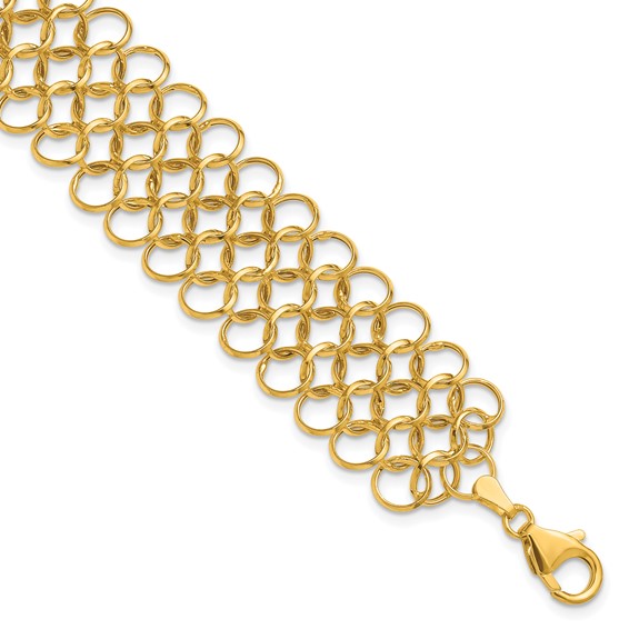 Herco 14K Polished Fancy Circle Link 7.5 Inch Bracelet