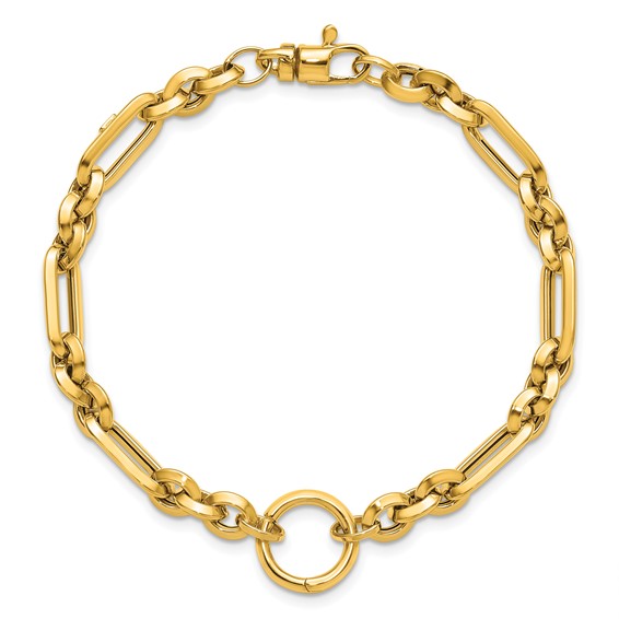 Herco 14K Polished Knife Edge Fancy Link 7.25 Inch Bracelet