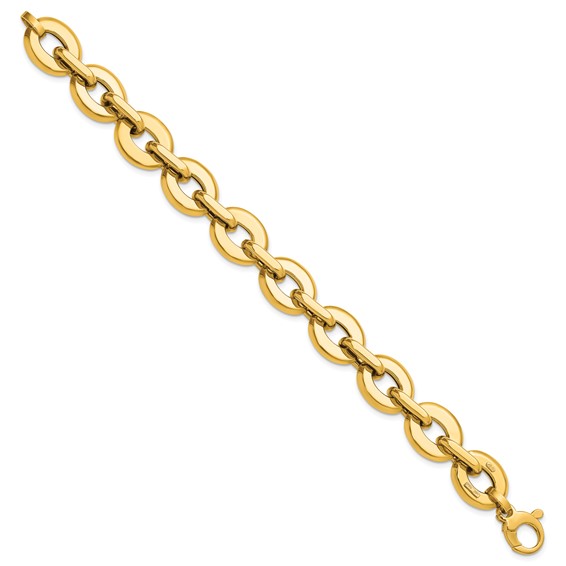 Herco 14K Polished 13.5mm Flat Oval Link 7.5 Inch Bracelet