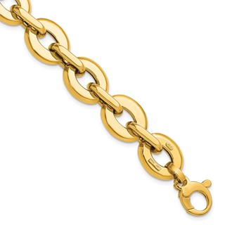Herco 14K Polished 13.5mm Flat Oval Link 7.5 Inch Bracelet
