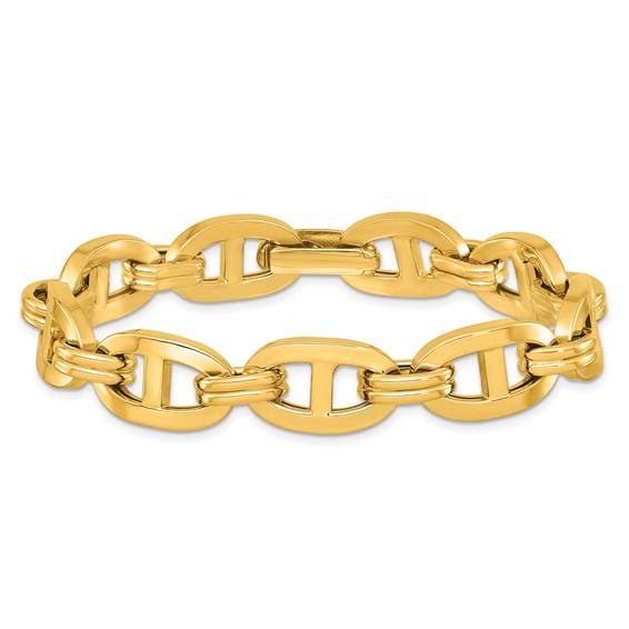 Herco 14K Polished 12.5mm Fancy Anchor Link 8 Inch Bracelet