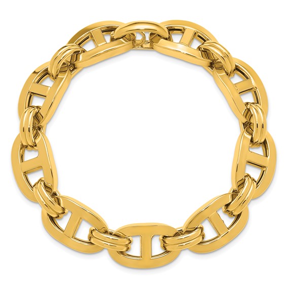 Herco 14K Polished 12.5mm Fancy Anchor Link 8 Inch Bracelet