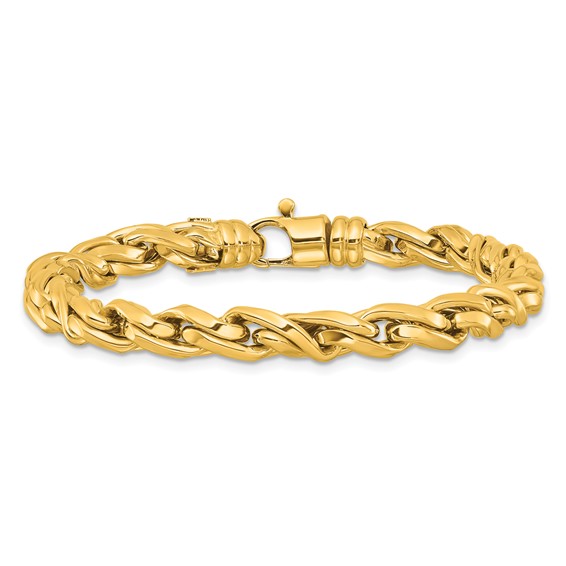 Herco 14K Polished Fancy 6.4mm Curved Link 7.5 Inch Bracelet