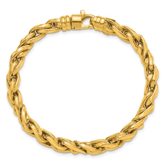 Herco 14K Polished Fancy 6.4mm Curved Link 7.5 Inch Bracelet