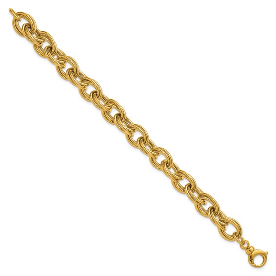 Herco 14K Polished Fancy 10.75mm Double Oval Link 7.5in Bracelet