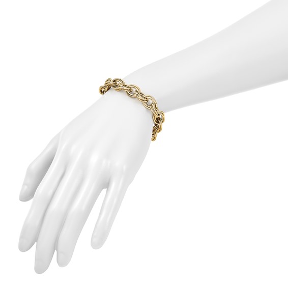 Herco 14K Polished Fancy 10.75mm Double Oval Link 7.5in Bracelet