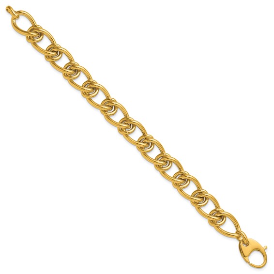 Herco 14K Polished Fancy Elongated Oval Link 7.5 Inch Bracelet