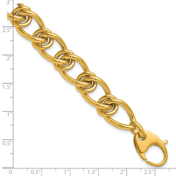 Herco 14K Polished Fancy Elongated Oval Link 7.5 Inch Bracelet