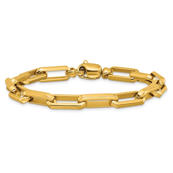 Herco 14K Polished 7.25mm Flat Edge Elongated Link 8.5 Inch Bracelet