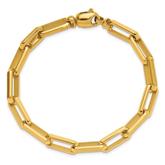 Herco 14K Polished 7.25mm Flat Edge Elongated Link 8.5 Inch Bracelet