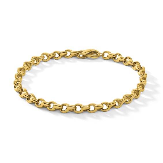 Herco 14K Polished Solid Fancy 5.0mm Round Link 7.5 Inch Bracelet