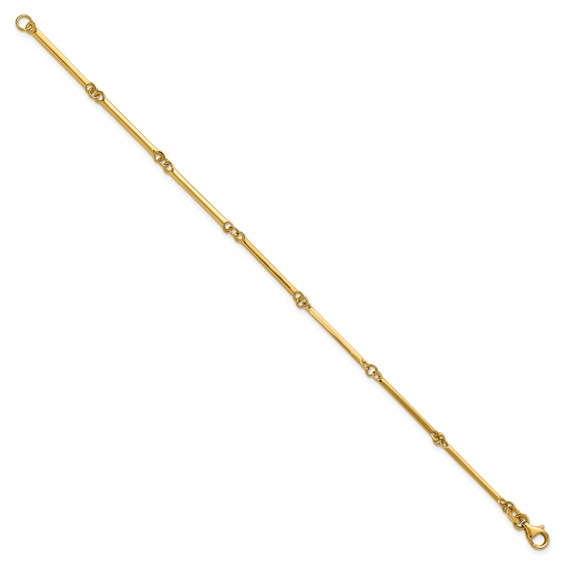 Herco 14K Polished Bar and Circle Link 7.5 Inch Bracelet