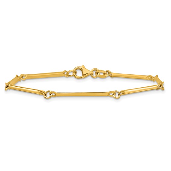 Herco 14K Polished Bar and Circle Link 7.5 Inch Bracelet