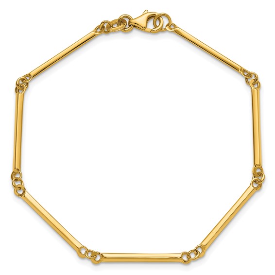 Herco 14K Polished Bar and Circle Link 7.5 Inch Bracelet