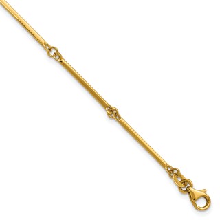 Herco 14K Polished Bar and Circle Link 7.5 Inch Bracelet