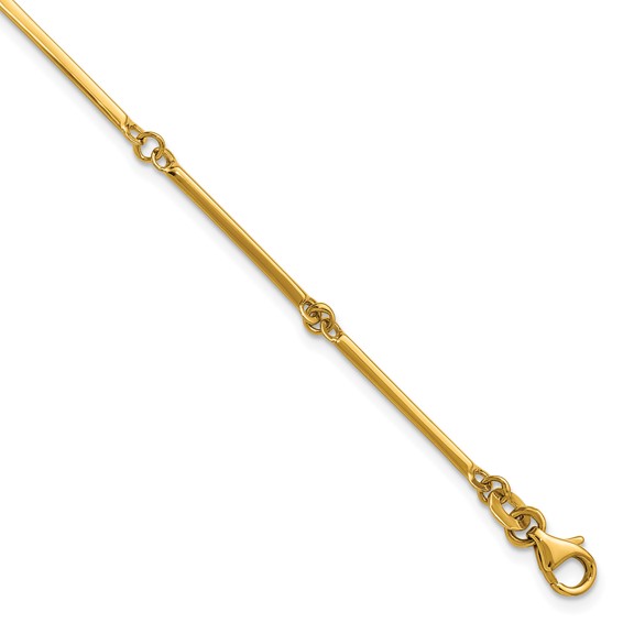 Herco 14K Polished Bar and Circle Link 7.5 Inch Bracelet