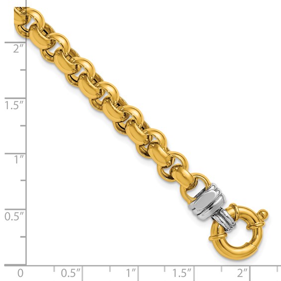 Herco 14K Two-tone Polished 7.0mm Rolo Link 7.5 Inch Bracelet