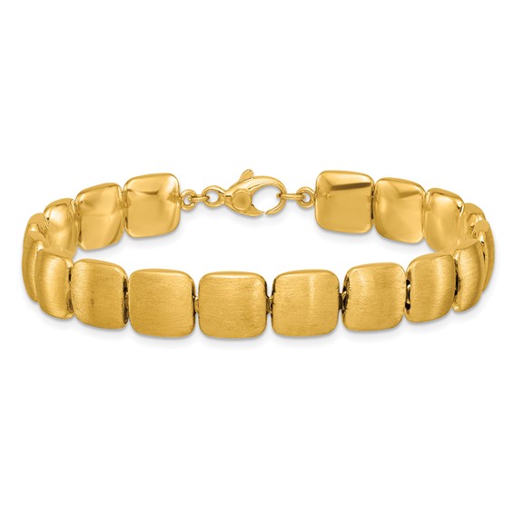 Herco 14K Polished and Brushed Reversible Square Link Bracelet