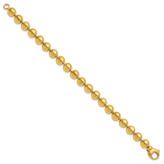 Herco 14K Polished 8.0mm Beaded 7.5 Inch Bracelet
