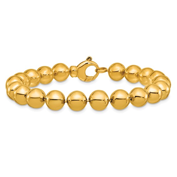 Herco 14K Polished 8.0mm Beaded 7.5 Inch Bracelet