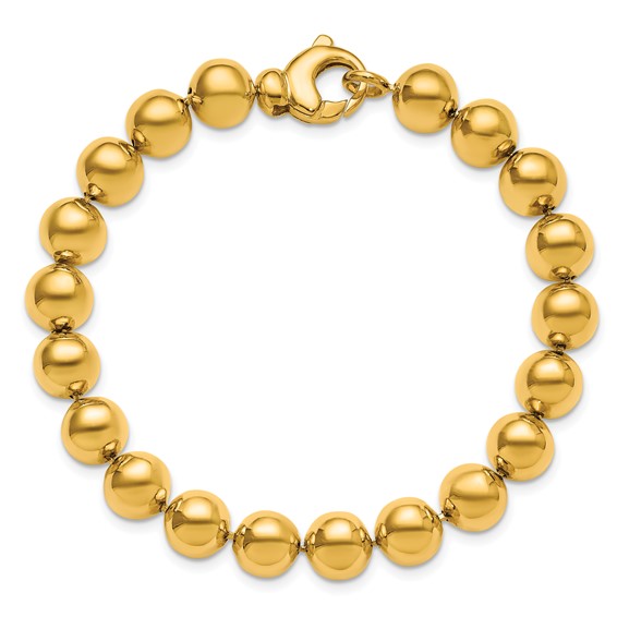 Herco 14K Polished 8.0mm Beaded 7.5 Inch Bracelet
