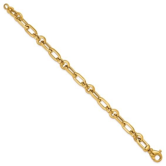 Herco 14K Polished Mixed Rolo and Paperclip Link 7.5 Inch Bracelet