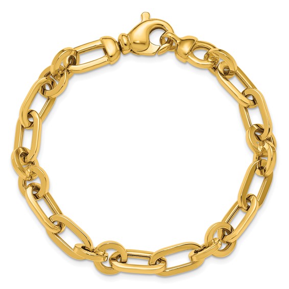 Herco 14K Polished Mixed Rolo and Paperclip Link 7.5 Inch Bracelet