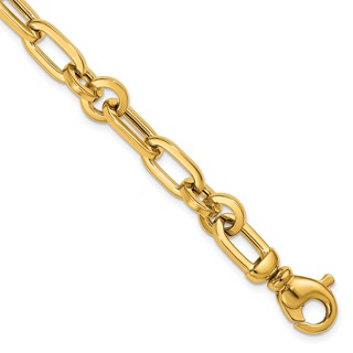 Herco 14K Polished Mixed Rolo and Paperclip Link 7.5 Inch Bracelet