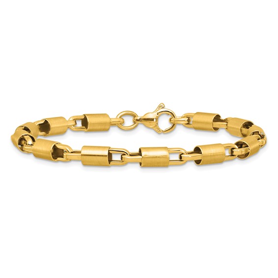 Herco 14K Polished and Brushed 5.0mm Tube Link 7.75 Inch Bracelet