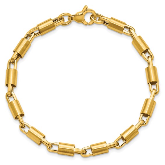 Herco 14K Polished and Brushed 5.0mm Tube Link 7.75 Inch Bracelet