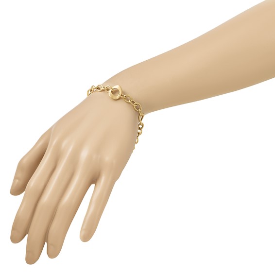 Herco 14K Polished and Brushed Fancy Mixed Link 7.5 Inch Bracelet