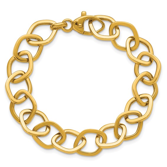 Herco 14K Polished 10.75mm Navette Link 7.5 Inch Bracelet