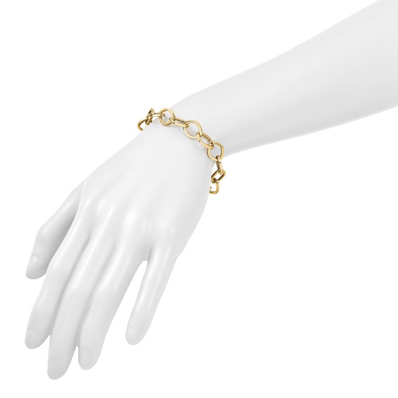Herco 18K Polished 10.75mm Navette Link 7.5 Inch Bracelet