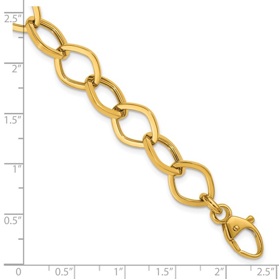 Herco 14K Polished 10.75mm Navette Link 7.5 Inch Bracelet
