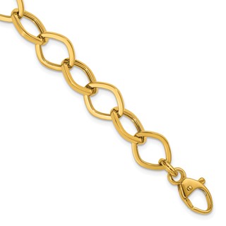 Herco 14K Polished 10.75mm Navette Link 7.5 Inch Bracelet