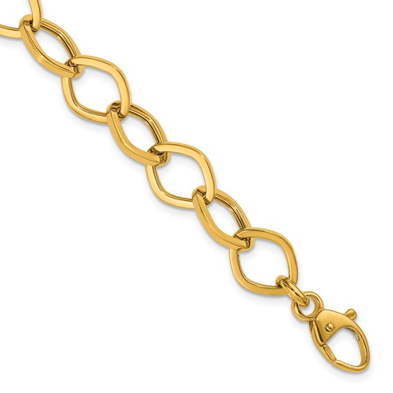Herco 14K Polished 10.75mm Navette Link 7.5 Inch Bracelet