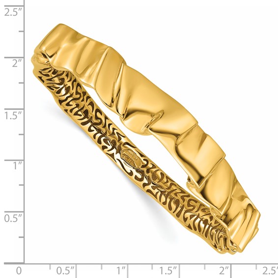 Herco 14K Polished Fancy Wavy Hinged Bangle