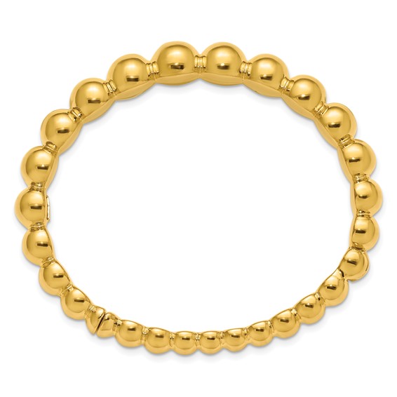Herco 14K Polished and Beaded Graduated Hinged Bangle