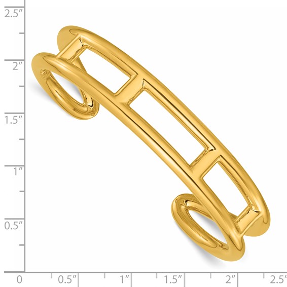 Herco 14K Polished Fancy Round Tube Cuff Bracelet