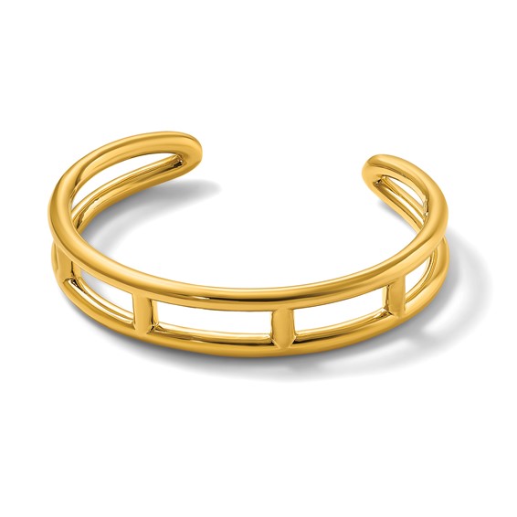 Herco 14K Polished Fancy Round Tube Cuff Bracelet