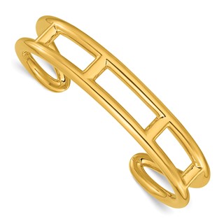 Herco 14K Polished Fancy Round Tube Cuff Bracelet